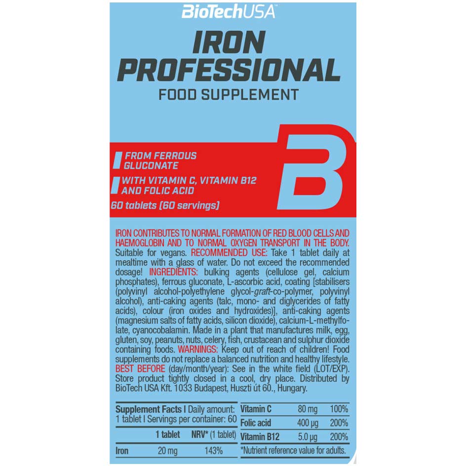 BioTech USA Iron Professional 60 tabs