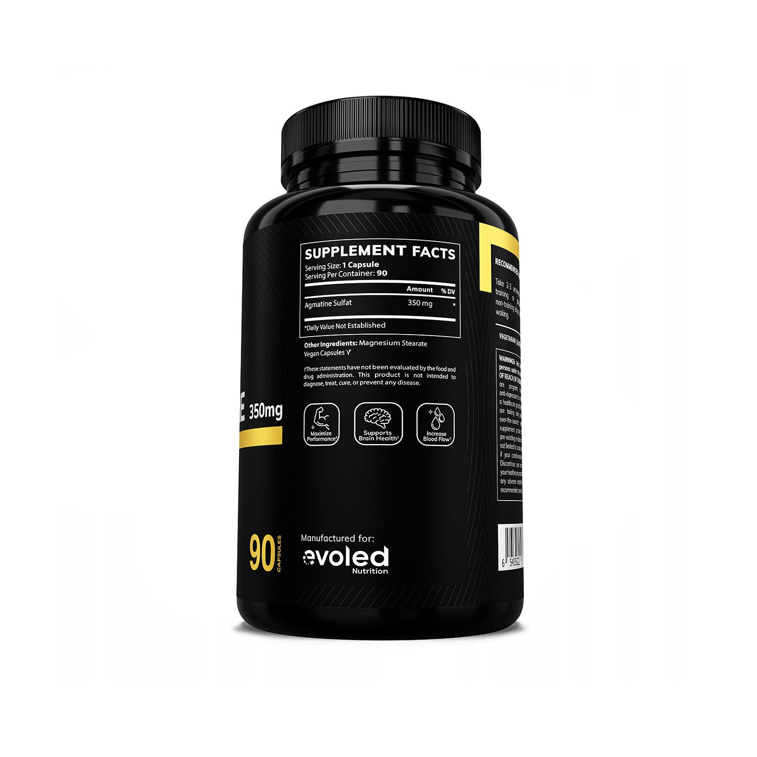 Evoled Nutrition Agmatine Sulfat Supplement Facts