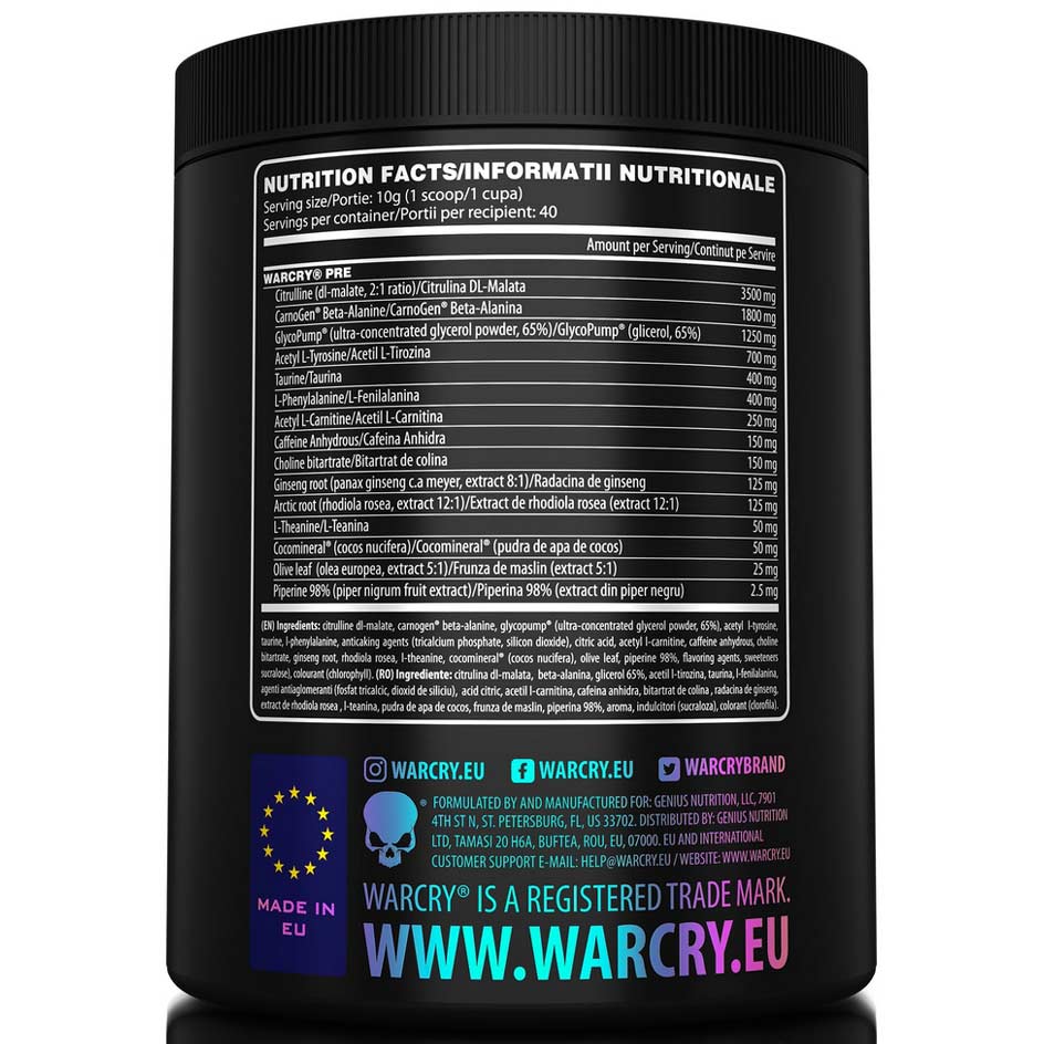 Genius Nutrition Warcry Pre 400g - getboost3d