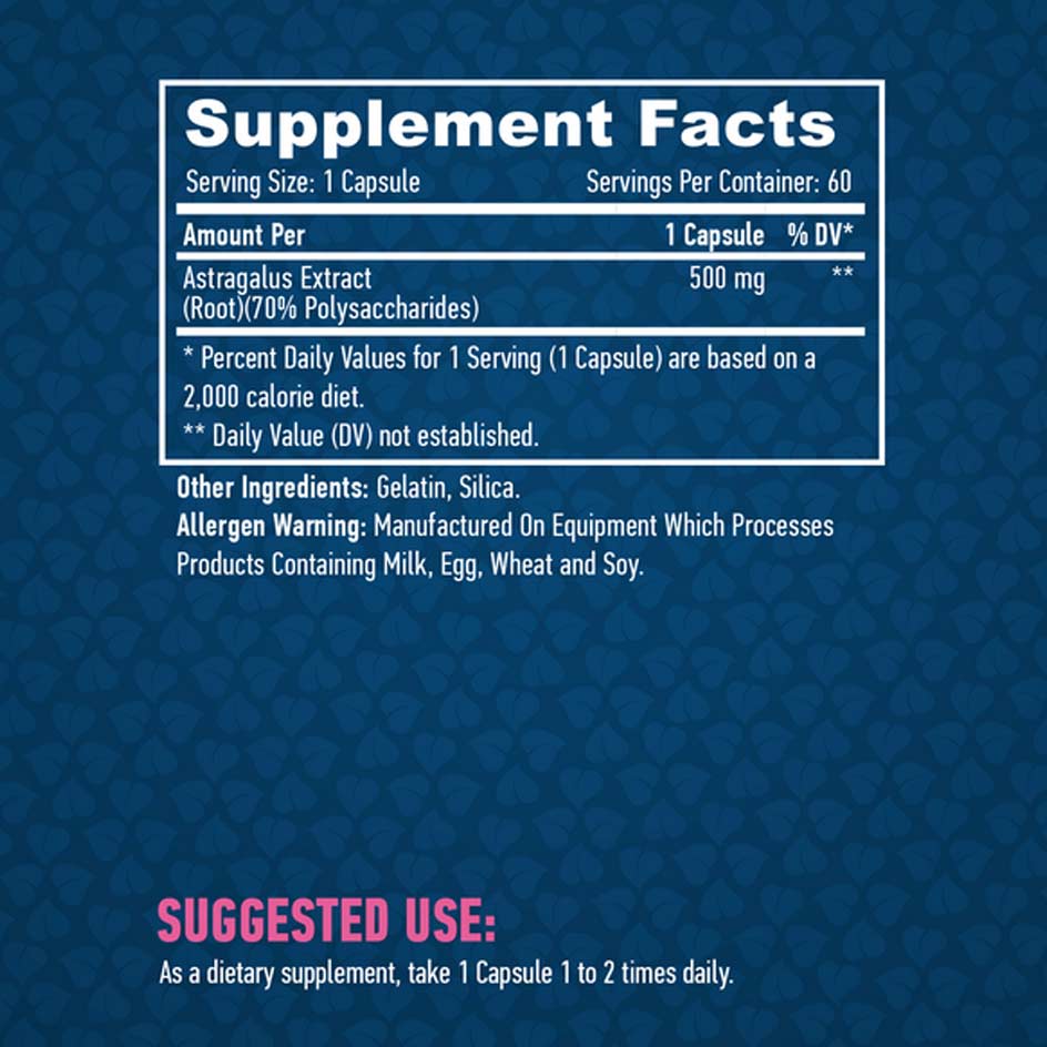 Haya Labs Astragalus 500mg / 60 caps - getboost3d