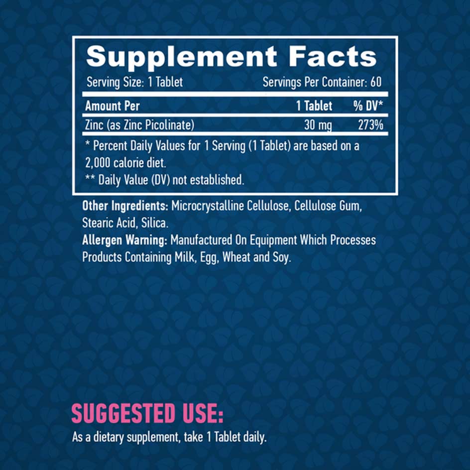 Haya Labs Zinc Picolinate 30mg / 60 tabs - getboost3d
