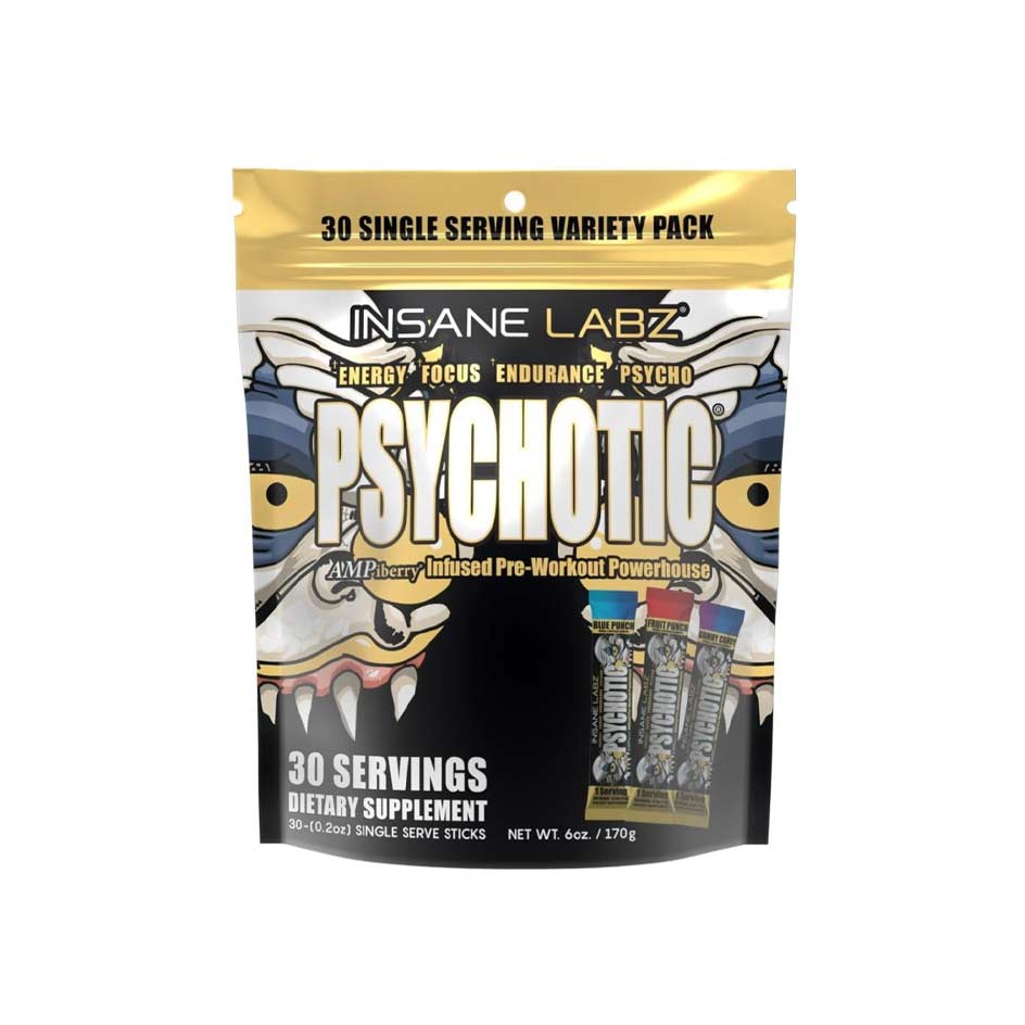 Insane Labz Psychotic GOLD Single Serving Variety Packs 30 Servings - getboost3d