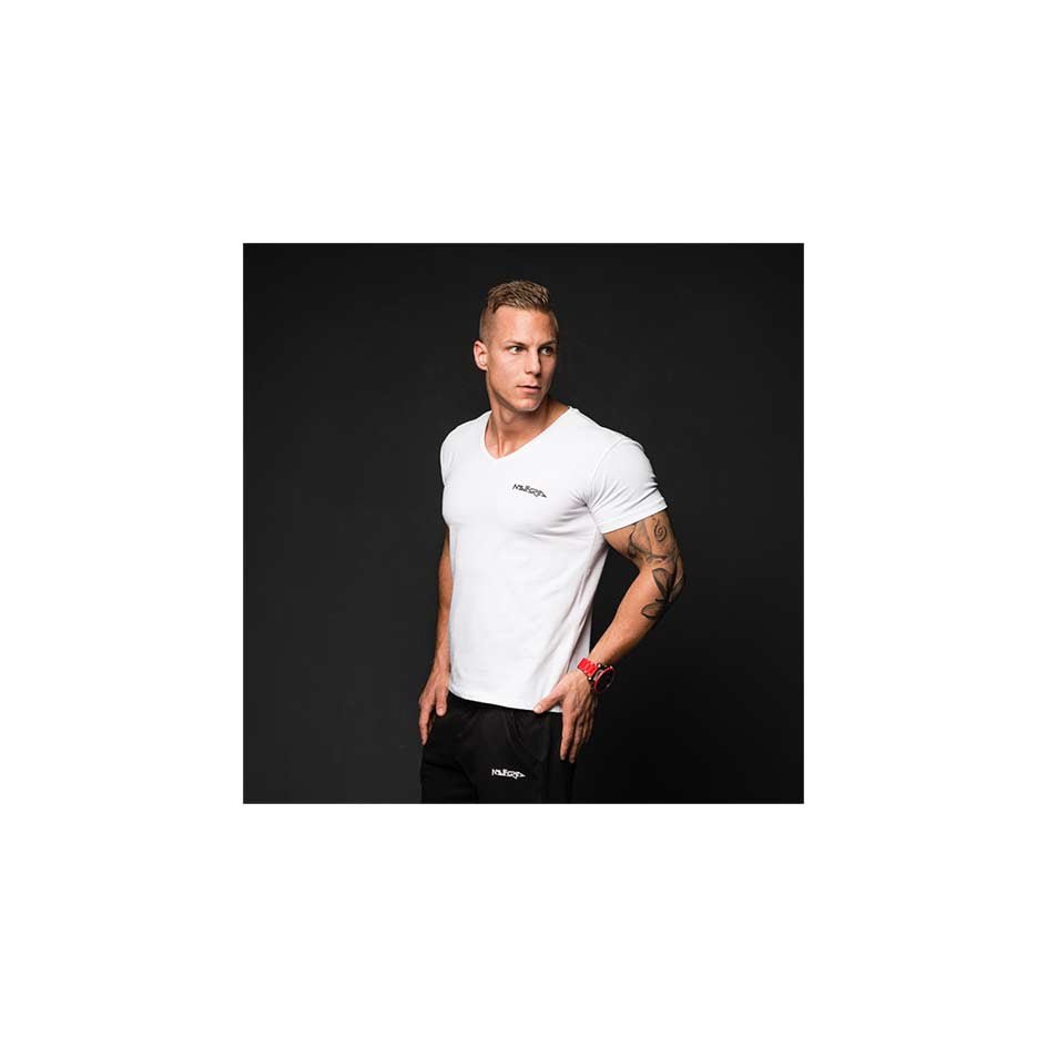 Mutaria T-Shirt V-Neck White - getboost3d