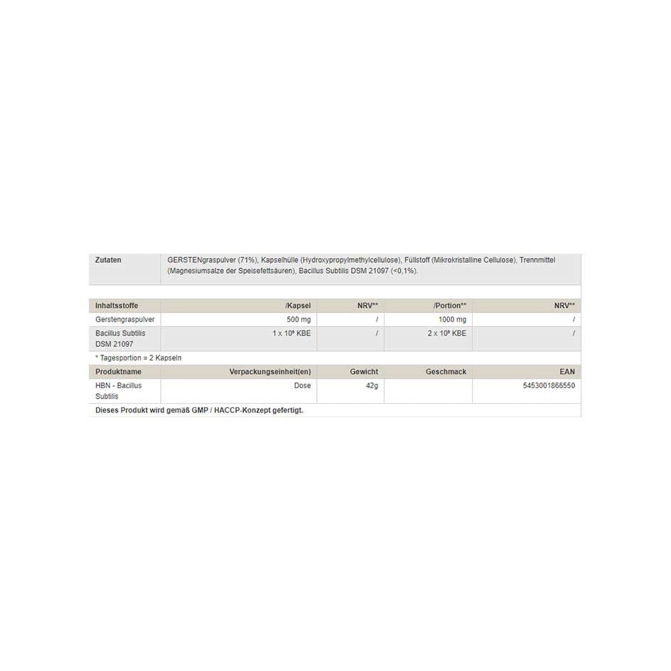 PEAK HBN Bacillus Subtillis 60 caps - getboost3d