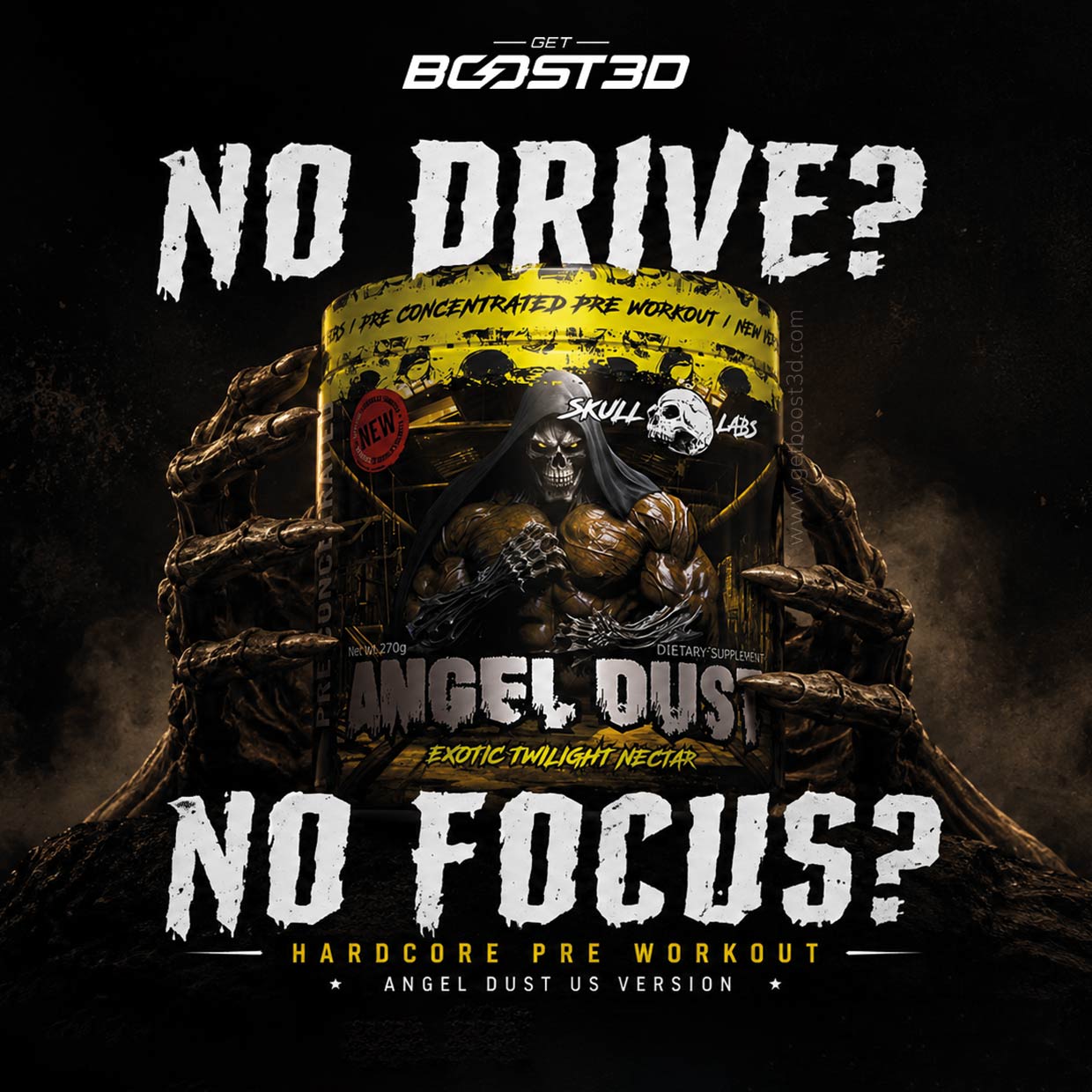 Skull Labs Angel Dust Pre Workout Booster Teaserbild No Drive No Focus