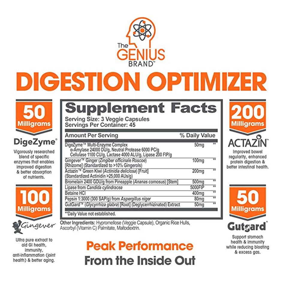 The Genius Brand Digestion Optimizer 135 caps - getboost3d