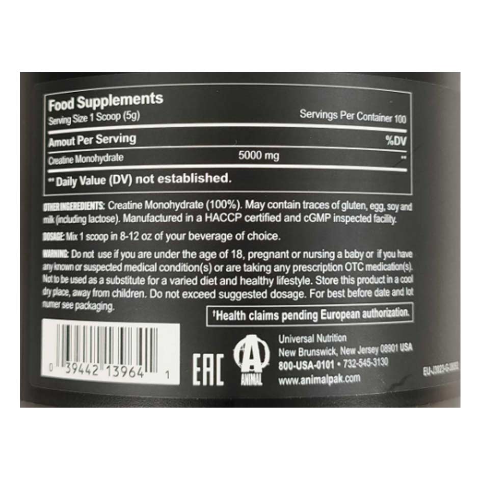 Universal Nutrition Animal Creatine Monohydrate 500g